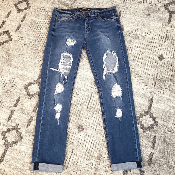 ENJEAN Denim - ENJEAN Distressed cuffed Jeans size 13